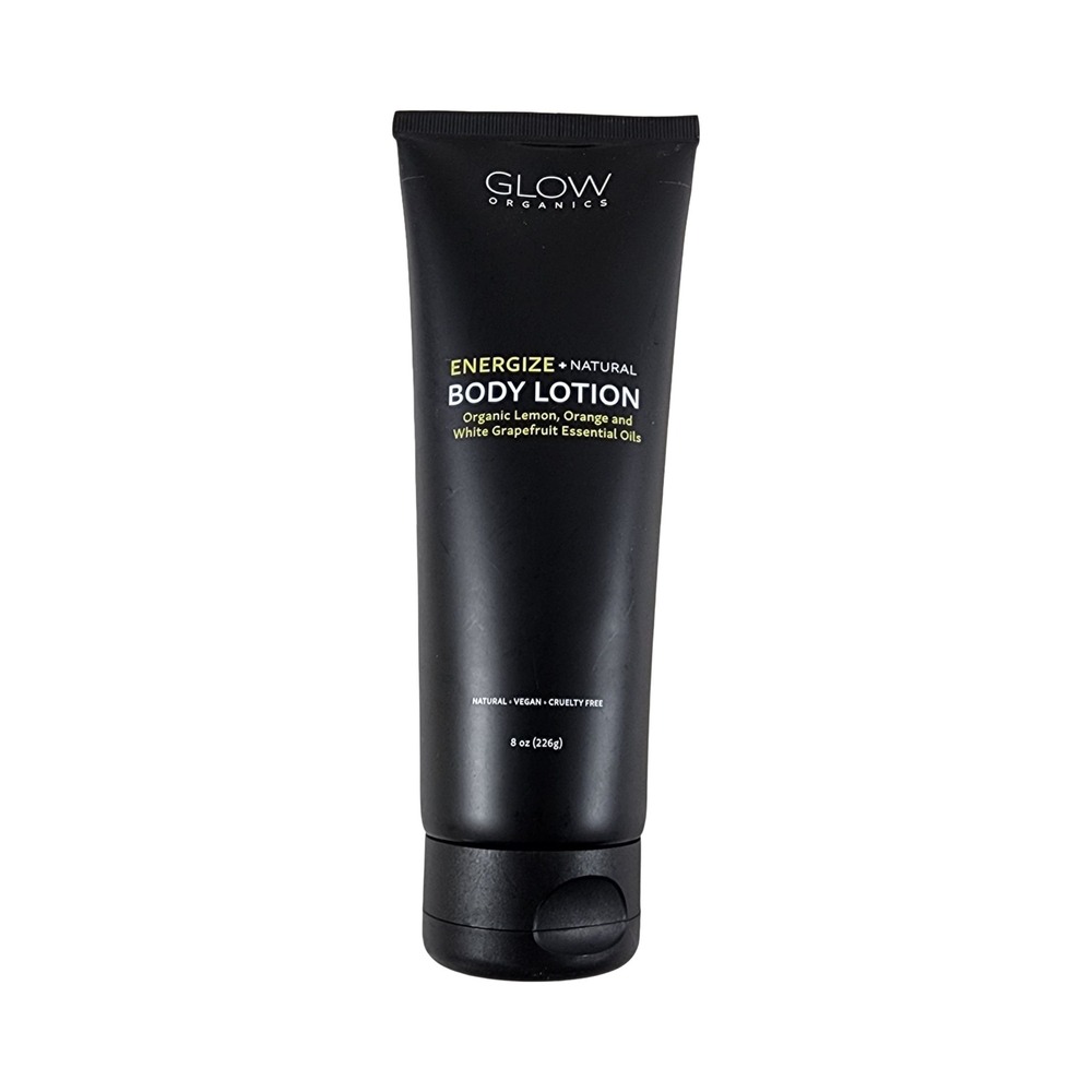 Glow Organics Energize Natural Body Lotion 8oz Organic Lemon Orange Grapefruit